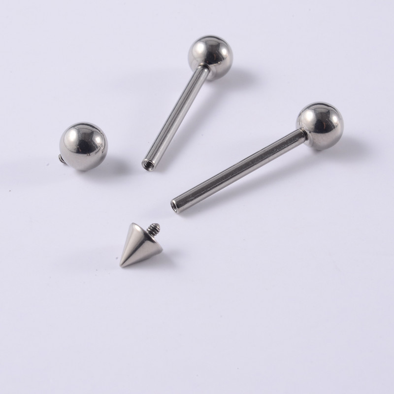 1 buc Inele solide G23 din titan cu limbă drepte pentru bară, con și bilă, inele pentru bară pentru mamelon cu filet intern, piercing, bijuterii pentru corp