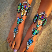 Miwens Hot New Fashion 2017 Nuntă Sandale desculțe Bijuterii pentru picioare de plajă Lant sexy pentru picioare Brațe de cristal pentru femeie 6756