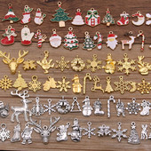 Aleatoriu 20 bucăți 10-40 stil din aliaj metal picături de Crăciun brelocuri de ulei de culoare aur pandantiv pentru bricolaj brățară colier bijuterii