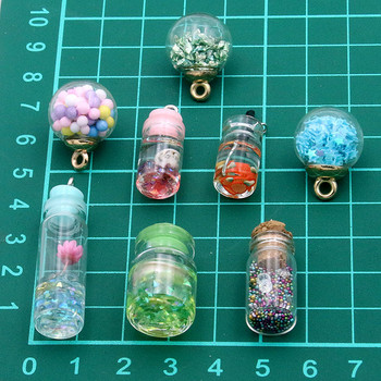 10 τμχ 8-30 στυλ Mix Glass Bottles Milk Tea Cup Ball Earring Charms Diy Findings Βραχιόλια με μπρελόκ Κρεμαστό για κατασκευή κοσμημάτων