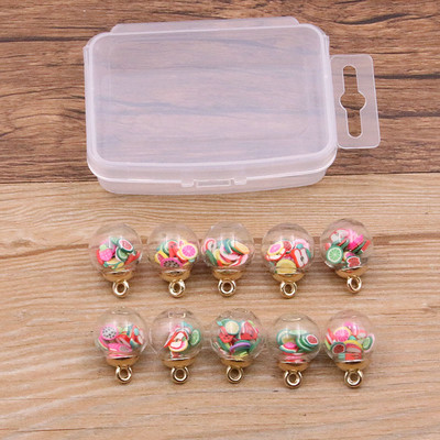 10 τμχ 8-30 στυλ Mix Glass Bottles Milk Tea Cup Ball Earring Charms Diy Findings Βραχιόλια με μπρελόκ Κρεμαστό για κατασκευή κοσμημάτων