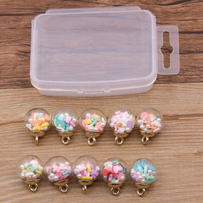 10 τμχ 8-30 στυλ Mix Glass Bottles Milk Tea Cup Ball Earring Charms Diy Findings Βραχιόλια με μπρελόκ Κρεμαστό για κατασκευή κοσμημάτων