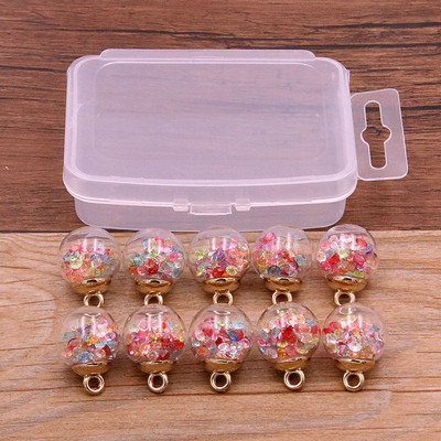 10 τμχ 8-30 στυλ Mix Glass Bottles Milk Tea Cup Ball Earring Charms Diy Findings Βραχιόλια με μπρελόκ Κρεμαστό για κατασκευή κοσμημάτων