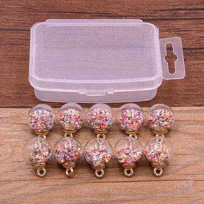 10 τμχ 8-30 στυλ Mix Glass Bottles Milk Tea Cup Ball Earring Charms Diy Findings Βραχιόλια με μπρελόκ Κρεμαστό για κατασκευή κοσμημάτων