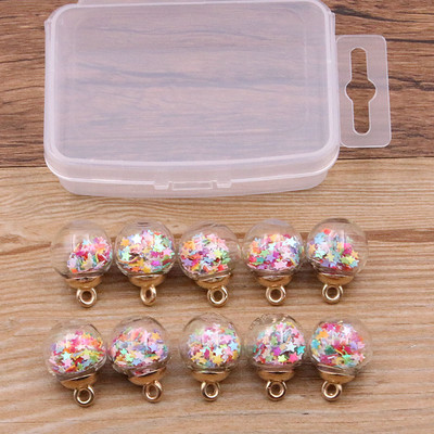 10 τμχ 8-30 στυλ Mix Glass Bottles Milk Tea Cup Ball Earring Charms Diy Findings Βραχιόλια με μπρελόκ Κρεμαστό για κατασκευή κοσμημάτων