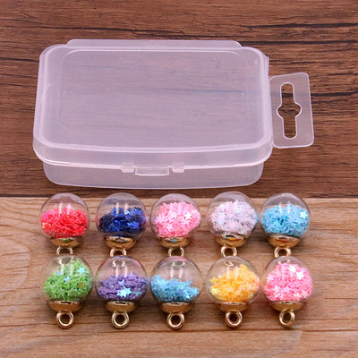 10 τμχ 8-30 στυλ Mix Glass Bottles Milk Tea Cup Ball Earring Charms Diy Findings Βραχιόλια με μπρελόκ Κρεμαστό για κατασκευή κοσμημάτων