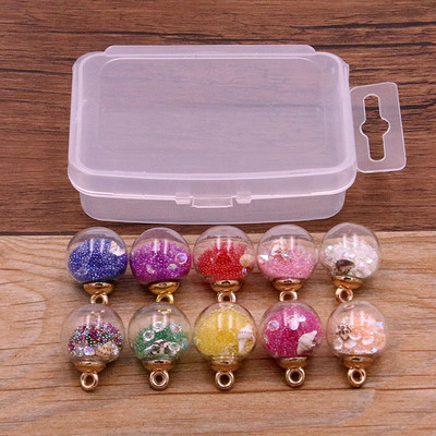 10 τμχ 8-30 στυλ Mix Glass Bottles Milk Tea Cup Ball Earring Charms Diy Findings Βραχιόλια με μπρελόκ Κρεμαστό για κατασκευή κοσμημάτων