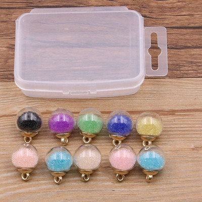 10 τμχ 8-30 στυλ Mix Glass Bottles Milk Tea Cup Ball Earring Charms Diy Findings Βραχιόλια με μπρελόκ Κρεμαστό για κατασκευή κοσμημάτων