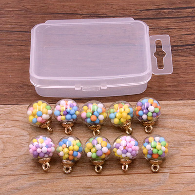 10 τμχ 8-30 στυλ Mix Glass Bottles Milk Tea Cup Ball Earring Charms Diy Findings Βραχιόλια με μπρελόκ Κρεμαστό για κατασκευή κοσμημάτων