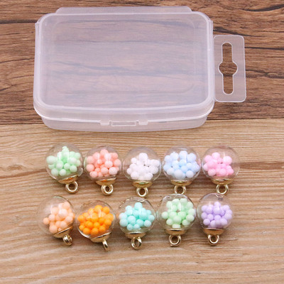 10 τμχ 8-30 στυλ Mix Glass Bottles Milk Tea Cup Ball Earring Charms Diy Findings Βραχιόλια με μπρελόκ Κρεμαστό για κατασκευή κοσμημάτων