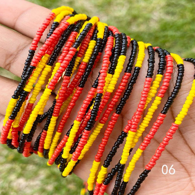 Lanț pentru burtă de plajă cu două șuvițe Boemia pentru femei, lanț elastic pentru corp, bijuterii, margele africane pentru talie, lanț pentru talie