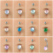 1 bucată dublu șurub piercing buric curbat barbelă set piatră plajă inele pentru buric piercing bijuterii pentru corp formă femei bărbați