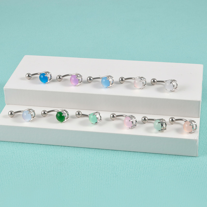 1 bucată dublu șurub piercing buric curbat barbelă set piatră plajă inele pentru buric piercing bijuterii pentru corp formă femei bărbați