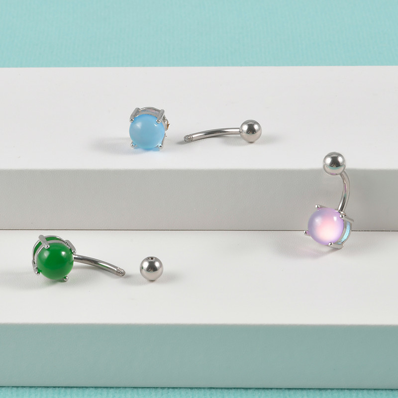 1 bucată dublu șurub piercing buric curbat barbelă set piatră plajă inele pentru buric piercing bijuterii pentru corp formă femei bărbați