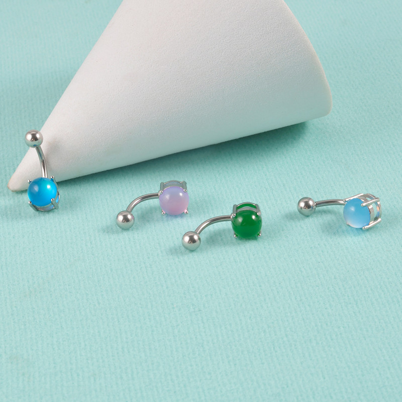 1 bucată dublu șurub piercing buric curbat barbelă set piatră plajă inele pentru buric piercing bijuterii pentru corp formă femei bărbați