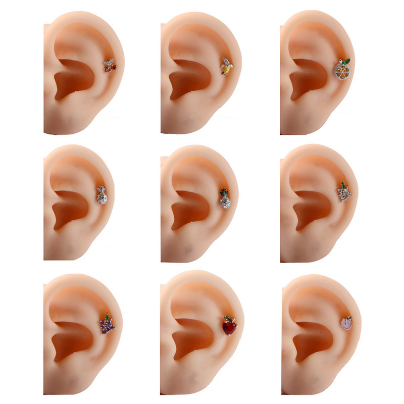 1kom 20g 1kom Kirurški dragulj od voća Cirkon Ušna hrskavica Tragus Helix Šipka za piercing Gornji gornji dio za naušnice Tunelski čepovi Nakit Žene
