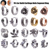 1PC 20g Ureche Daith Cartilaj Helix Lobe Clicker Nou Coreea Zircon Clips de ureche Cerceu Femeie Piercing Nas Nas Inel Inel Bijuterii