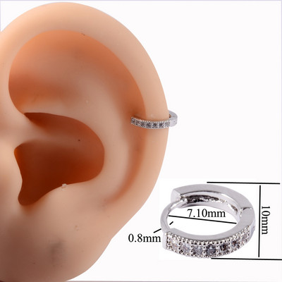 1PC 20g Ureche Daith Cartilaj Helix Lobe Clicker Nou Coreea Zircon Clips de ureche Cerceu Femeie Piercing Nas Nas Inel Inel Bijuterii