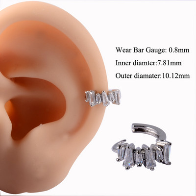 1PC 20g Ureche Daith Cartilaj Helix Lobe Clicker Nou Coreea Zircon Clips de ureche Cerceu Femeie Piercing Nas Nas Inel Inel Bijuterii