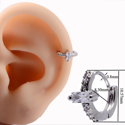 1PC 20g Ureche Daith Cartilaj Helix Lobe Clicker Nou Coreea Zircon Clips de ureche Cerceu Femeie Piercing Nas Nas Inel Inel Bijuterii