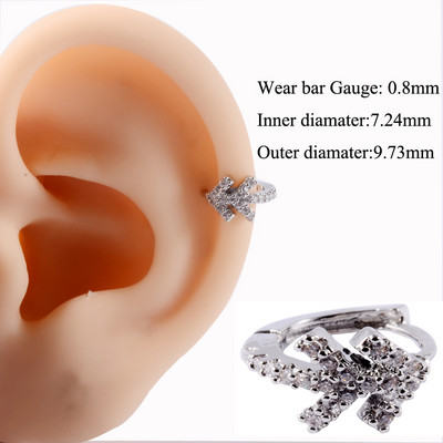 1PC 20g Ureche Daith Cartilaj Helix Lobe Clicker Nou Coreea Zircon Clips de ureche Cerceu Femeie Piercing Nas Nas Inel Inel Bijuterii