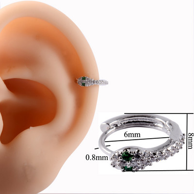 1PC 20g Ureche Daith Cartilaj Helix Lobe Clicker Nou Coreea Zircon Clips de ureche Cerceu Femeie Piercing Nas Nas Inel Inel Bijuterii