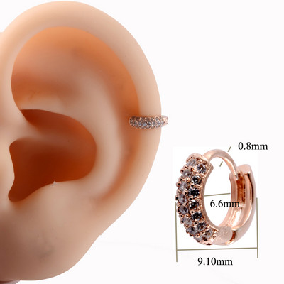 1PC 20g Ureche Daith Cartilaj Helix Lobe Clicker Nou Coreea Zircon Clips de ureche Cerceu Femeie Piercing Nas Nas Inel Inel Bijuterii