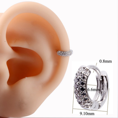 1PC 20g Ureche Daith Cartilaj Helix Lobe Clicker Nou Coreea Zircon Clips de ureche Cerceu Femeie Piercing Nas Nas Inel Inel Bijuterii