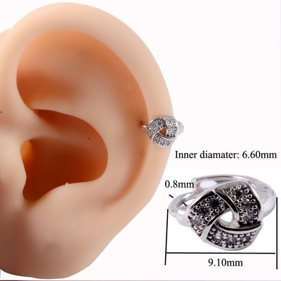 1PC 20g Ureche Daith Cartilaj Helix Lobe Clicker Nou Coreea Zircon Clips de ureche Cerceu Femeie Piercing Nas Nas Inel Inel Bijuterii