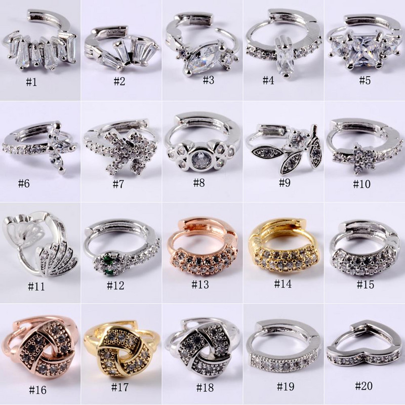 1PC 20g Ureche Daith Cartilaj Helix Lobe Clicker Nou Coreea Zircon Clips de ureche Cerceu Femeie Piercing Nas Nas Inel Inel Bijuterii