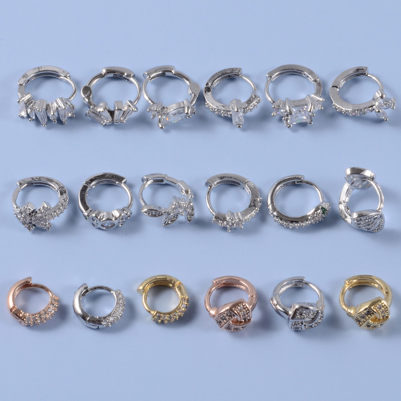 1PC 20g Ureche Daith Cartilaj Helix Lobe Clicker Nou Coreea Zircon Clips de ureche Cerceu Femeie Piercing Nas Nas Inel Inel Bijuterii