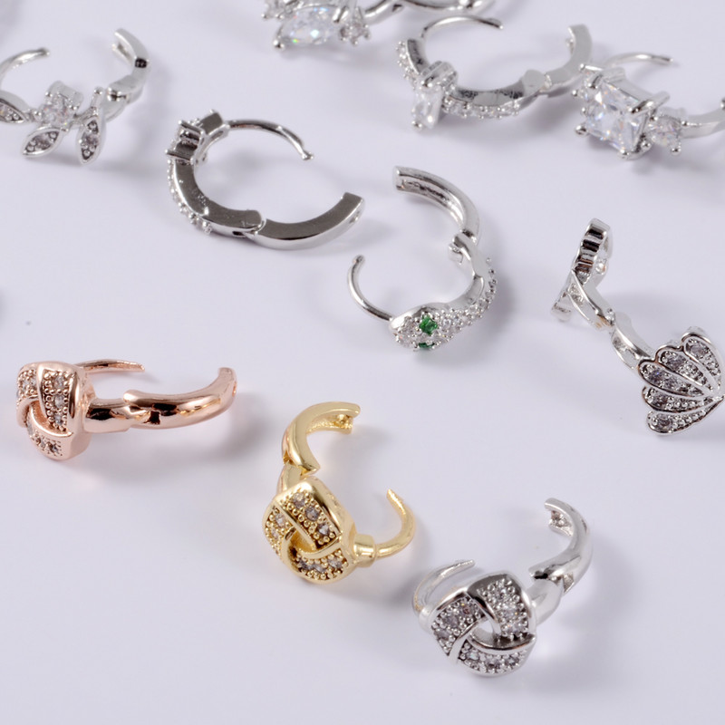 1PC 20g Ureche Daith Cartilaj Helix Lobe Clicker Nou Coreea Zircon Clips de ureche Cerceu Femeie Piercing Nas Nas Inel Inel Bijuterii