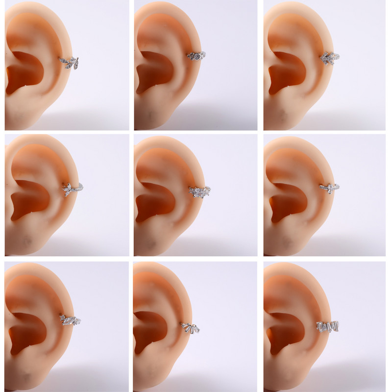 1PC 20g Ureche Daith Cartilaj Helix Lobe Clicker Nou Coreea Zircon Clips de ureche Cerceu Femeie Piercing Nas Nas Inel Inel Bijuterii