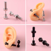 PÁR 16gX6mm szár csavar anya füllyukasztó csavarmenet piercing Tragus porc fülbevaló hamis dugó mérő mérő hordágy ékszer