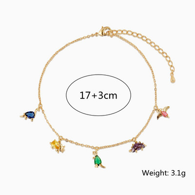 Ins Hot Sale finom cirkónia dinoszaurusz varázs bokaláncok nőknek Charm Choker láncos lábkarkötő