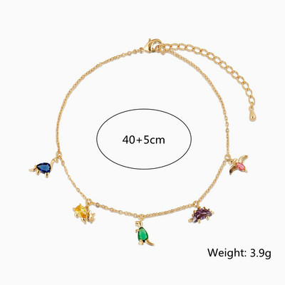 Ins Hot Sale finom cirkónia dinoszaurusz varázs bokaláncok nőknek Charm Choker láncos lábkarkötő