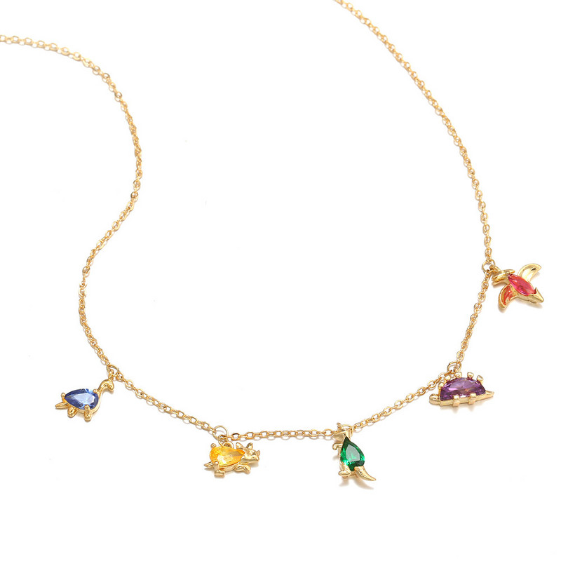 Ins Hot Sale finom cirkónia dinoszaurusz varázs bokaláncok nőknek Charm Choker láncos lábkarkötő