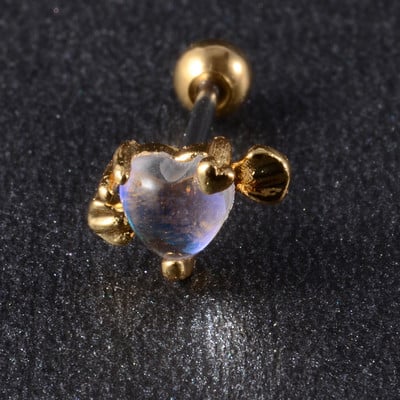 Crystal Love Tragus Piercing Cercel plat 16G Heart Cartilage Piercing Stud Helix Bijuterii Conch Rook Lobe Cercel Labret Stud