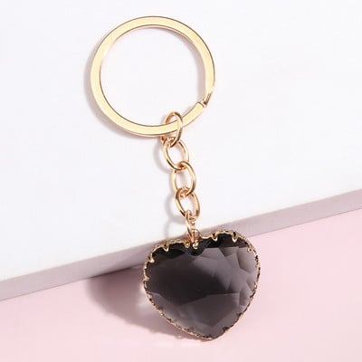 Breloc nou, inimă de sticlă colorată, breloc cu inimă, breloc cu dragoste, cadouri de Ziua Îndrăgostiților, pentru femei, bărbați, accesoriu pentru geantă, bijuterii DIY