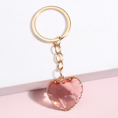 Breloc nou, inimă de sticlă colorată, breloc cu inimă, breloc cu dragoste, cadouri de Ziua Îndrăgostiților, pentru femei, bărbați, accesoriu pentru geantă, bijuterii DIY