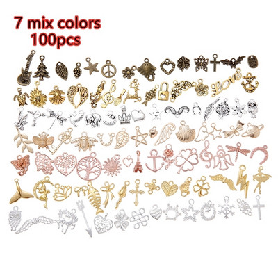 YuenZ 40 бр.-100 бр. Смесени стилове животински сърце Ключ Корона Талисмани Висулки Направи си сам бижута за колие Изработка на гривни Аксесоари U050