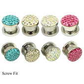 Pereche Cristal Ferido Smoothy Epoxy Geme Multiple Screw Fit Ureche Flesh Tunnel Plug Gauge Expander Cercei Stretchers Piercing Bijuterii