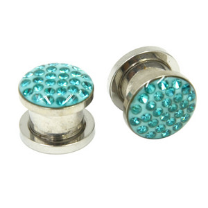 Pereche Cristal Ferido Smoothy Epoxy Geme Multiple Screw Fit Ureche Flesh Tunnel Plug Gauge Expander Cercei Stretchers Piercing Bijuterii