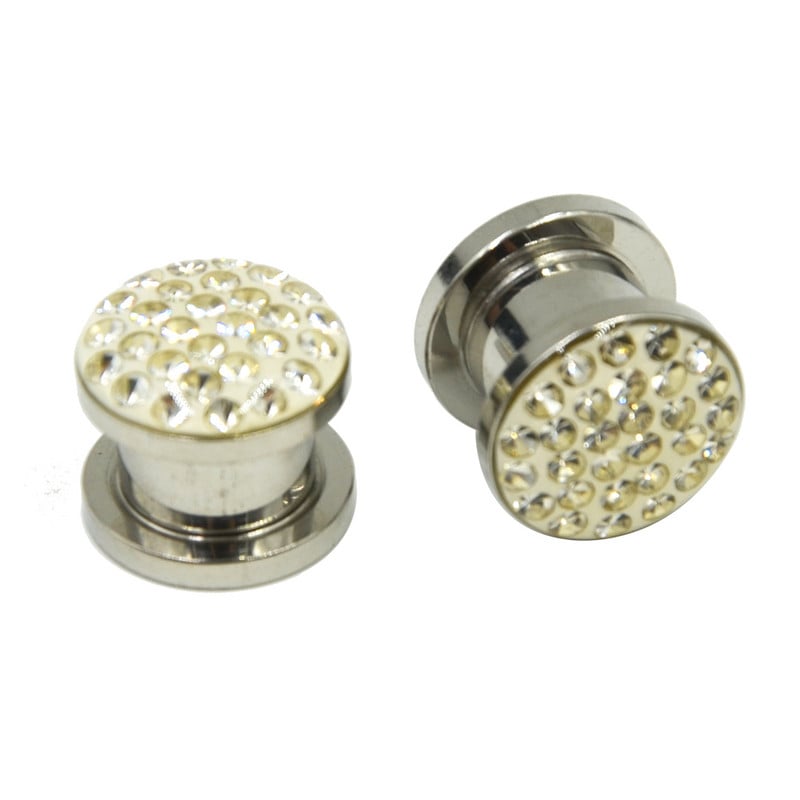 Pereche Cristal Ferido Smoothy Epoxy Geme Multiple Screw Fit Ureche Flesh Tunnel Plug Gauge Expander Cercei Stretchers Piercing Bijuterii