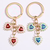 Breloc drăguț emailat Inimă Star Pearl Breloc Dragoste Breloc pentru iubitorii de cuplu Cadouri de Ziua Îndrăgostiților Bijuterii lucrate manual DIY