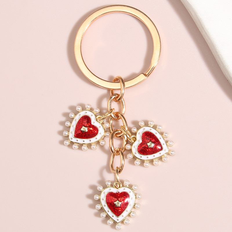 Breloc drăguț emailat Inimă Star Pearl Breloc Dragoste Breloc pentru iubitorii de cuplu Cadouri de Ziua Îndrăgostiților Bijuterii lucrate manual DIY