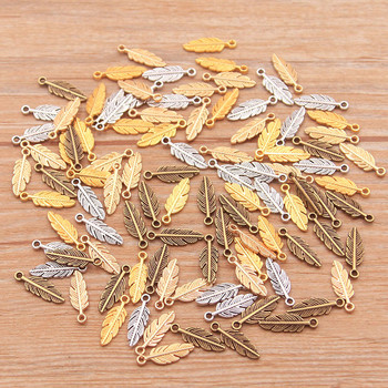 80 бр. 2021 Нови 5*15 mm 6 цвята метална цинкова сплав MINI Leaves Charms Fit Jewelry Plant Pendant Charms Makings Направи си сам ръчно изработени занаяти