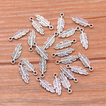 80 бр. 2021 Нови 5*15 mm 6 цвята метална цинкова сплав MINI Leaves Charms Fit Jewelry Plant Pendant Charms Makings Направи си сам ръчно изработени занаяти