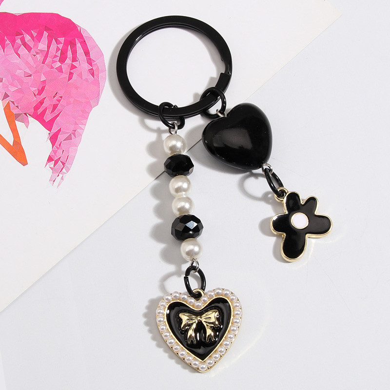 Breloc de creativitate lucrat manual, inimă, floare, fundă, inimă, breloc, cadouri de prietenie, pentru femei, fete, accesoriu, bijuterii