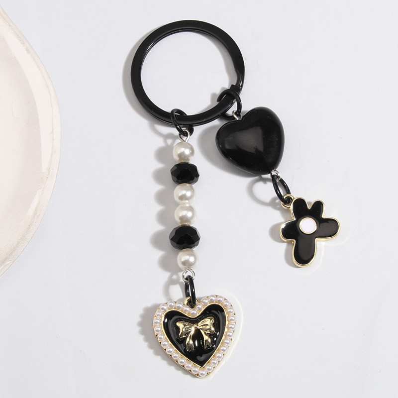 Breloc de creativitate lucrat manual, inimă, floare, fundă, inimă, breloc, cadouri de prietenie, pentru femei, fete, accesoriu, bijuterii